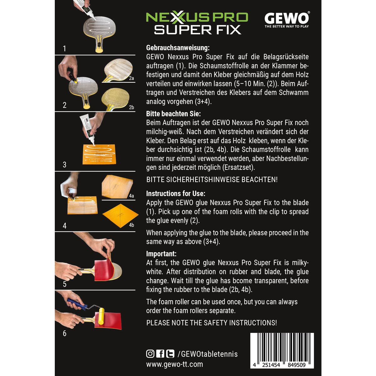 Colle GEWO Nexxus Pro Super Fix (90 ml + 8 éponges)