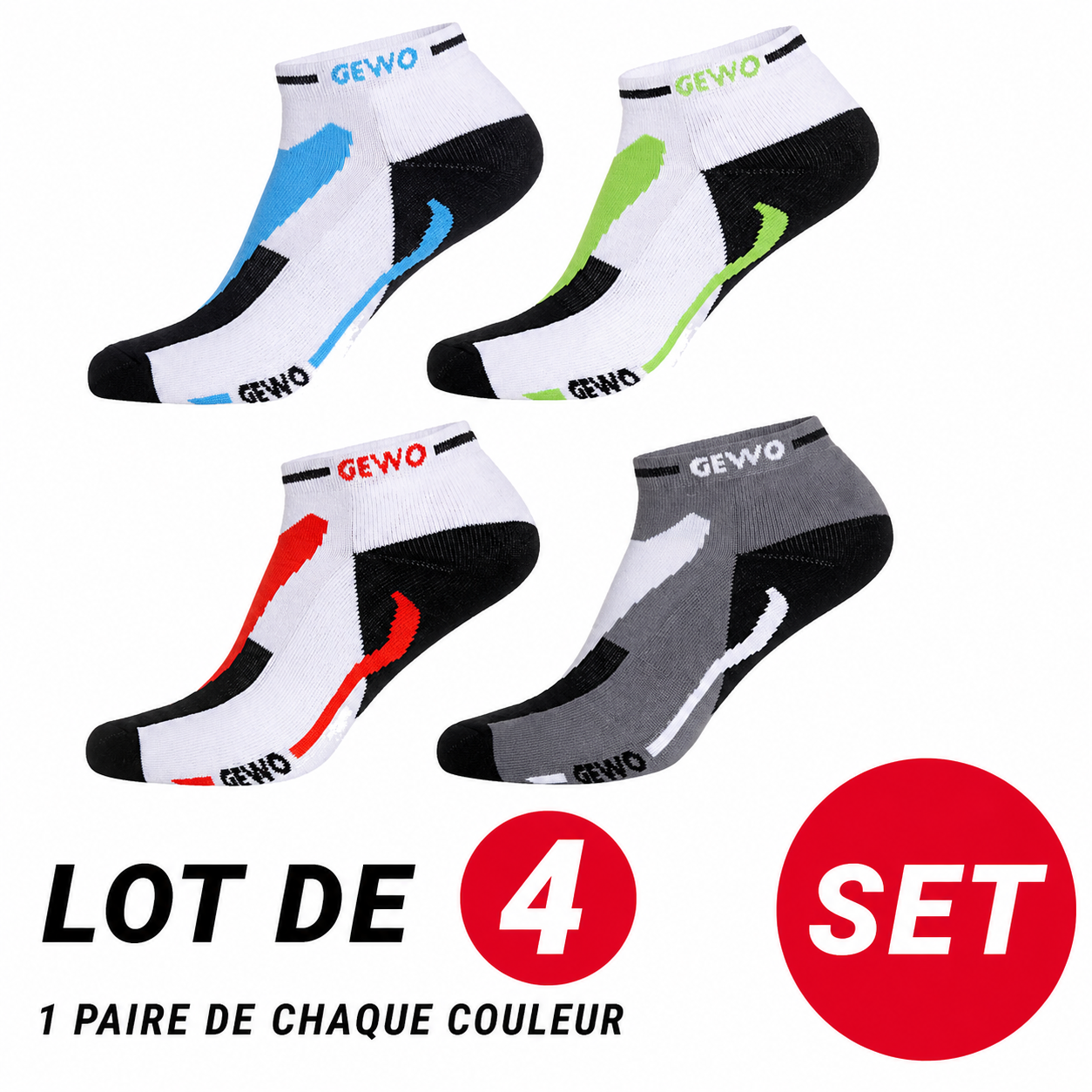 Gewo Chaussettes Short Flex III (Lot de 4)