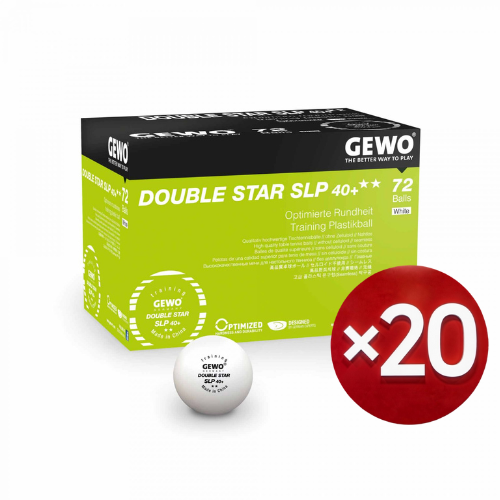 72 Balles GEWO Double Star SLP40+ (2 étoiles) ×20 PACK