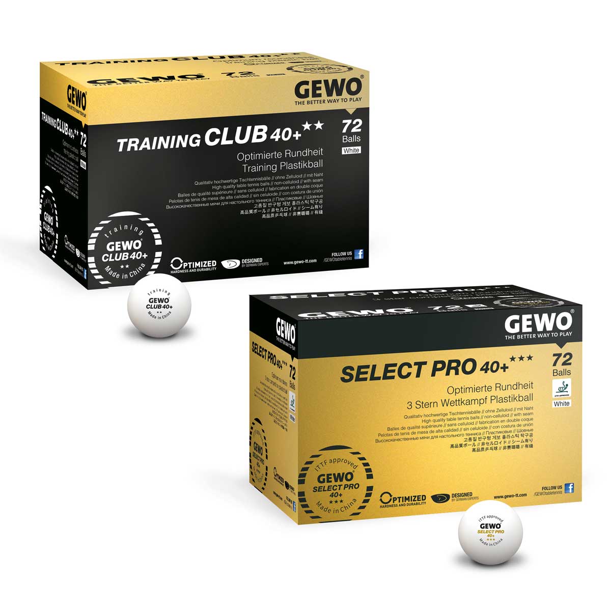 Balles GEWO 1x Training Club 40+ + 1x Select Pro 40+